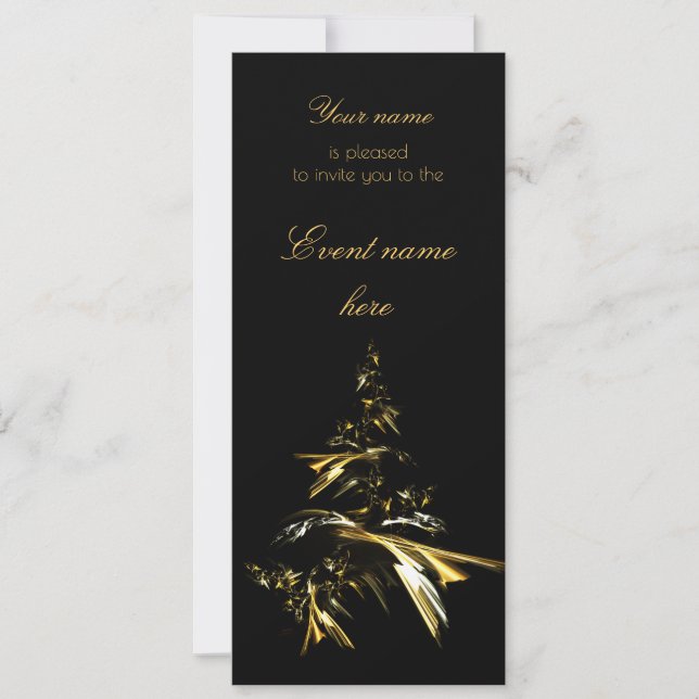 Convite Árvore de Natal em Preto 001 (Frente)