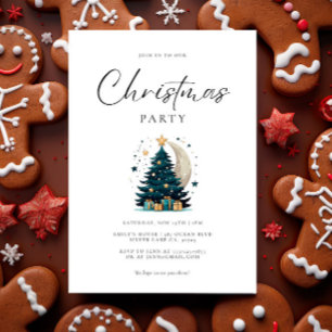 Convite Árvore De Natal Estende A Lua