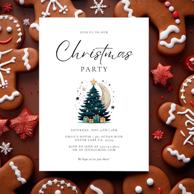 Convite Árvore De Natal Estende A Lua (Criador carregado)