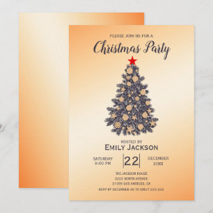 Convite Árvore de Natal Estrela Vermelha