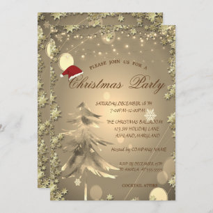 Convite Árvore de Natal,Estrelas,Festa de Natal do Papai N