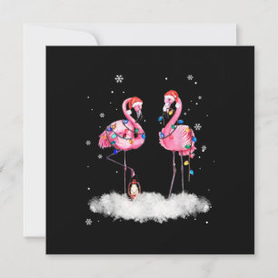 Convite Árvore de Natal Flamingo Luz de Chapéu de Papai No