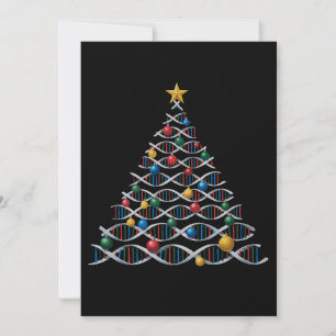 Convite Árvore de Natal Hélice de DNA Biologia Professor d