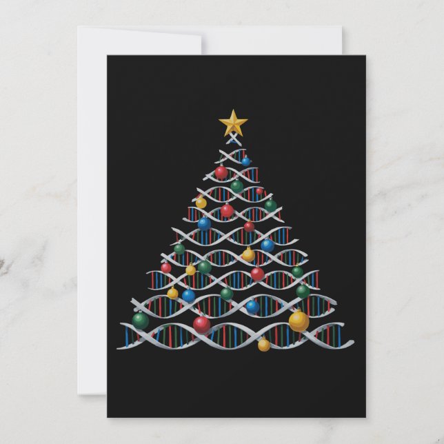 Convite Árvore de Natal Hélice de DNA Biologia Professor d (Frente)