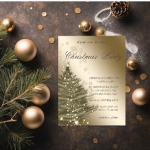 Convite Árvore de Natal Luxuosa e Elegante, Festa de Natal