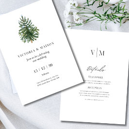 Convite Árvore de Natal Minimalista Casamento Férias de In