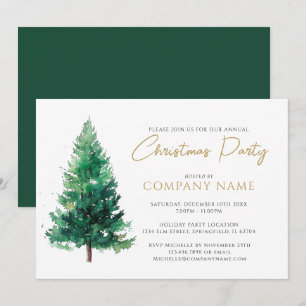 Convite Árvore de Natal Moderna e Elegante para Festa Corp