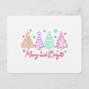 Convite Árvore de Natal Neon Alegre e Brilhante