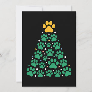 Convite Árvore de Natal Pata Cachorro Gato Pet Férias Nata