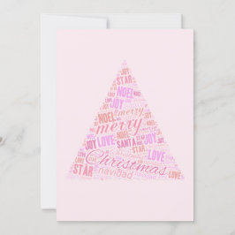 Convite Árvore de Natal Rosa