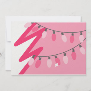 Convite Árvore de Natal rosa / Festa de Natal das Luzes R