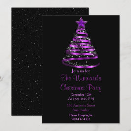 Convite Árvore de Natal Roxo