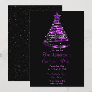 Convite Árvore de Natal Roxo