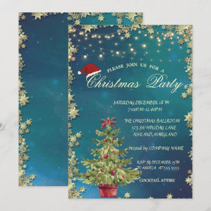 Convite Árvore de Natal Stylis,Companhia de Natal Stars