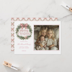 Convite Árvore de Natal Tradicional Rosa Foto Pinkmas