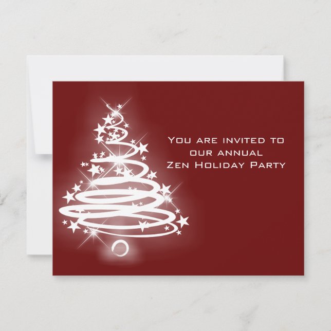 Convite Árvore de Natal Zen brilhante (Frente)