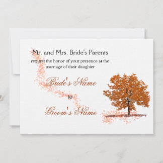 Convite Árvore de outono Casamento-ferrugem