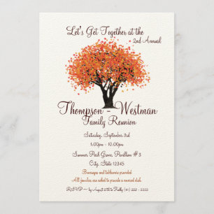 Convite Árvore de outono de Reunião Familiar