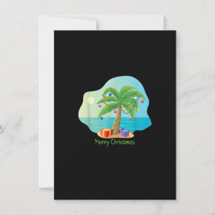 Convite Árvore de Palma de Natal Feliz com Luzes de Natal