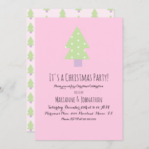 Convite Árvore de Pastel Rosa do Partido Natal