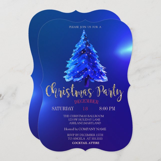 Convite Árvore de pinheiro de Natal, Festa da Companhia de (Frente/Verso)