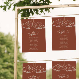 Convite Árvore de pinheiro de placa de assento de montanha