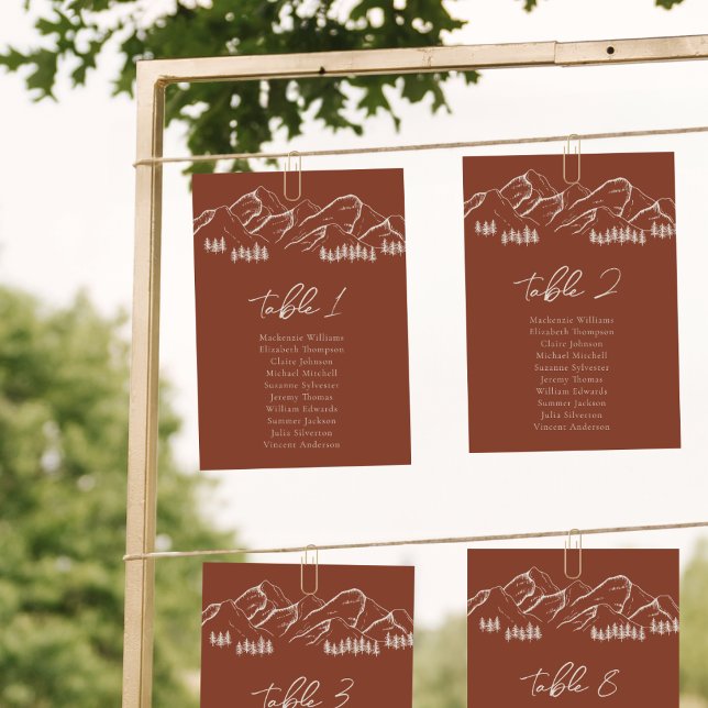 Convite Árvore de pinheiro de placa de assento de montanha (Criador carregado)