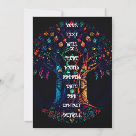 Convite Árvore de vida em cor do mosaico de vidro totalmen