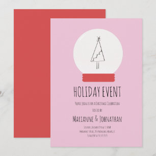 Convite Árvore Desenhada da Festa de Natal do Globo de Ne