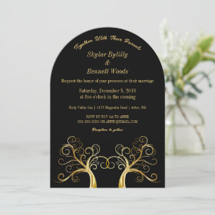 Convite Árvore Dourada moderna