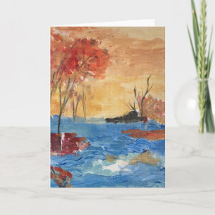 Convite "Árvore e Lago em Amarelo"