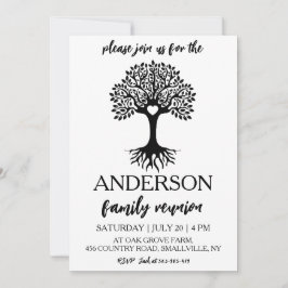 Convite árvore genealógica junta reunião familiar