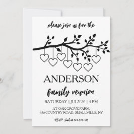 Convite árvore genealógica junta reunião familiar