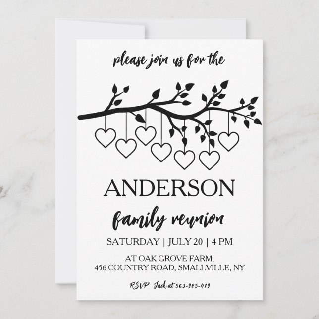 Convite árvore genealógica junta reunião familiar (Frente)