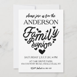 Convite árvore genealógica junta reunião familiar