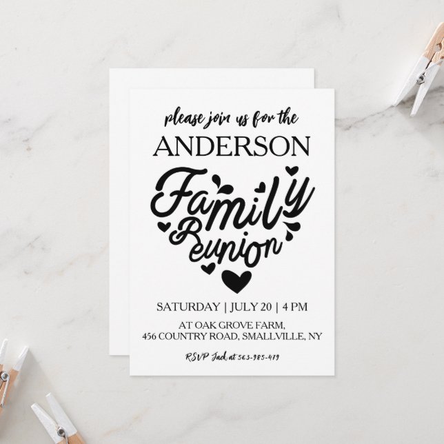 Convite árvore genealógica junta reunião familiar (Frente/Verso In Situ)