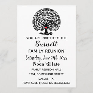 Convite Árvore genealógica. Reunion. de família