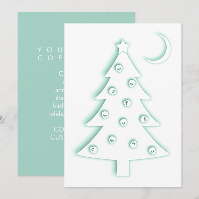 Convite Árvore Macabre de Natal (Frente/Verso)