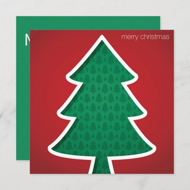 Convite Árvore moderna cortada (Frente/Verso)