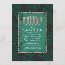 Árvore Palm Verde deixa Rosa preto Dourado anivers