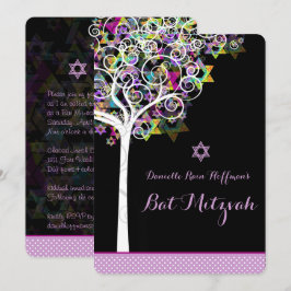 Convite Árvore PixDezines da vida Bat Mitzvah/fundo diy