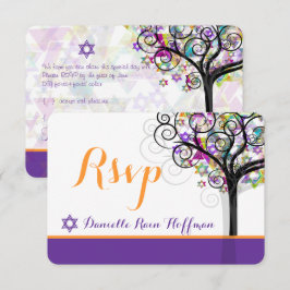 Convite Árvore PixDezines da vida Bat Mitzvah/fundo diy