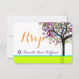 Convite Árvore PixDezines da vida Bat Mitzvah/fundo diy