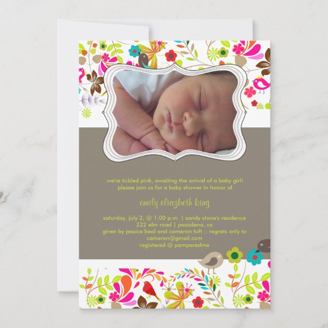 Convite Árvore retrô PixDezines/fundo DIY+fontes (Frente)