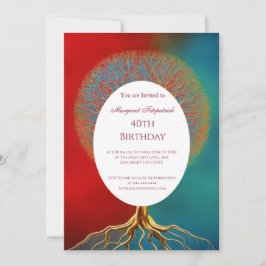 Convite Árvore salva-vidas, borrife vermelho qualquer Fest