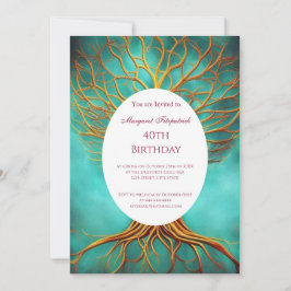 Convite Árvore salva-vidas de ouro em qualquer Festa de an