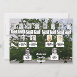 Convite Árvore Summertime geração de Reunião Familiar 3