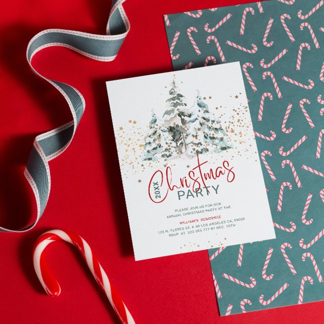 Convite Árvore tradicional de aquarelas azul-vermelha e do (Criador carregado)