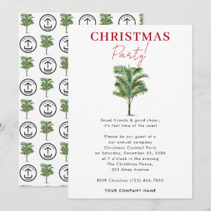 Convite Árvore Tropical de Palm do Partido de Natal da Emp