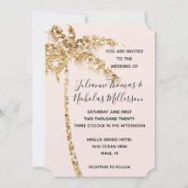 Convite Árvore Tropical de Palma Dourada com Largura